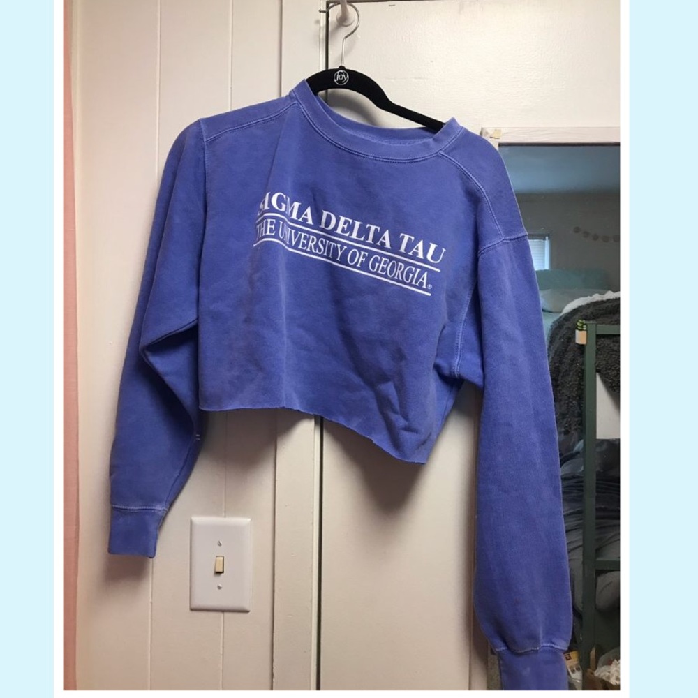 Cropped comfort colors sigma delta tau sweatshirt